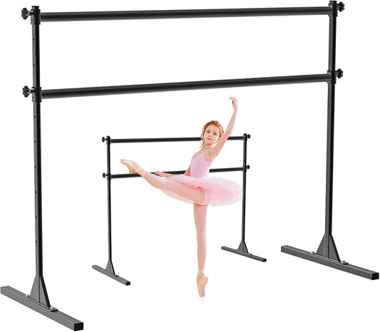 SELEWARE Height Adjustable Ballet Barre Freestanding Ballet Bar Heavy Duty Dance Bar Support Barre Movements Body Stretch Pull-ups, Sturdy Construction Never Fall Apart, Anti-Slip