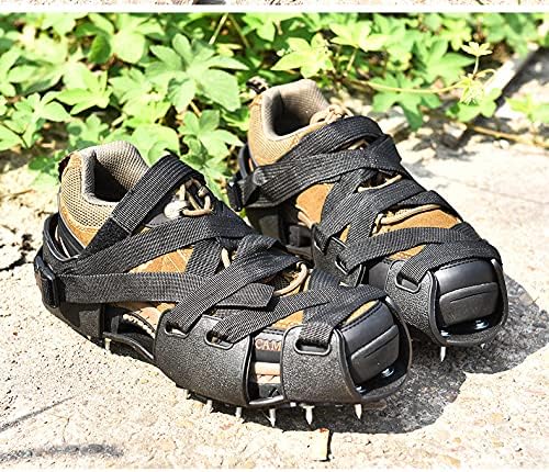 Spiked Shoes for Resinous Coatings, Epoxy Floor, Overlays, Cover Installation, Spiked Screeding Sanda,Ice Crampons, Black