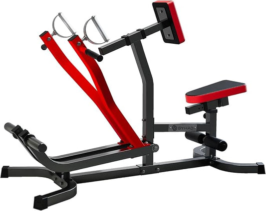 Seated Row Machine, GYHPD Plate Loaded Back Machines with Independent Arms, Multi Grip Positions with Rotating Handles, Upper Body Workout for Home Gym Workout Station