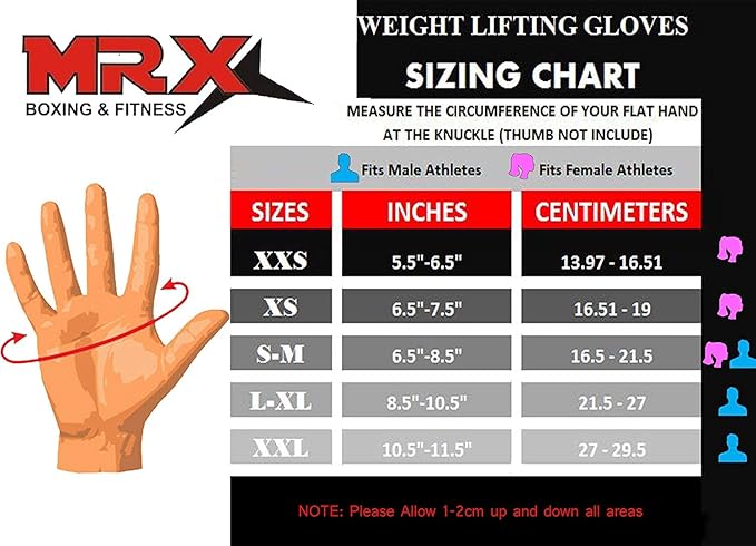 MRX BOXING & FITNESS Workout Gloves for Men and Women Ventilated Weight Lifting Gloves with Wrist Wraps Sticky Palm Protection with Extra Grip Gym Gloves for Exercise Pull Ups, Cross Training