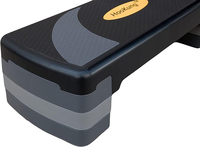 Adjustable Workout Aerobic Stepper in Fitness & Exercise Step Platform Trainer 3 settings adjustable height 4”-6”-8”