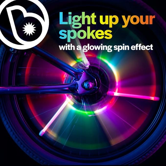 Brightz SpinBrightz LED Bike Spoke Lights for 1 Wheel - 3 Cool Solid Color & Modes - Ride with 100% Ultimate Style and Safety! Easy Clip-On Design - Turn Every Ride into a Dazzling Night Adventure
