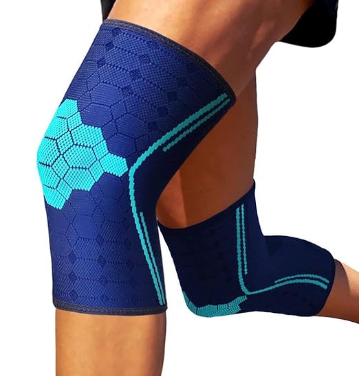 Sparthos Knee Compression Sleeves by (Pair) - Joint Protection and Support for Running, Sports, Knee Pain Relief (Cobalt Blue, X-Large)