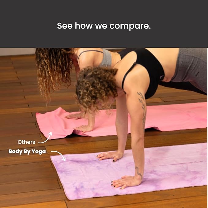 Yoga Drip Yoga Towel - Non Slip Hot Yoga Mat Towel With Corner Pockets, No-Skid Grip, and Built-in Alignment Lines | Soft, Moisture Wicking, and Sweat Absorbent | No Bunching, Stays in Place 72" x 25"