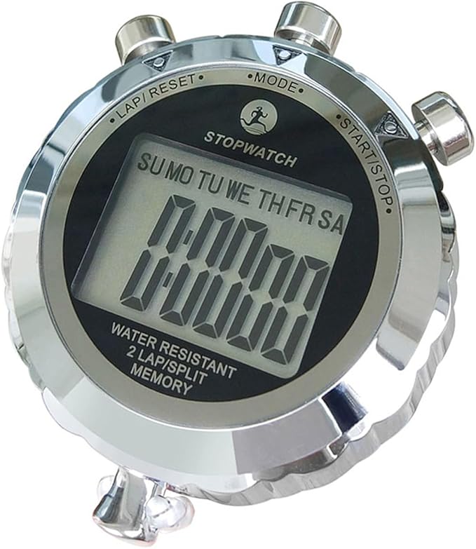 Stopwatch, Metal Stop Watch for Sports 10/100/400 Laps, Stopwatches Timer for Coach Sports Running with 0.01second & 0.001second Timing, Conutdown, Alarm