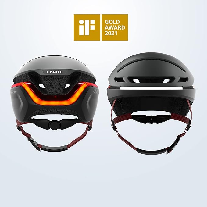 LIVALL EVO21 Smart Bike Helmet with Light, Smart Helmet with Wide-Angle Light | Turn Signals | Brake Warning Light | Fall Detection, Bike Helmets for Men Women, Bicycle Helmet for Urban Commuter
