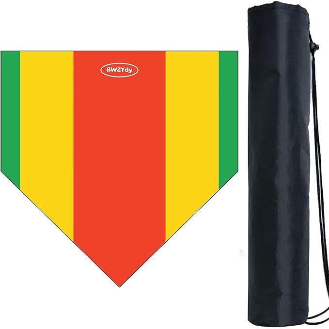 Baseball Home Plate - 17" Tri-Color Blended Rubber Mat for Pitching & Hitting Practice,Softball Training | 0.6lbs Lightweight,Portable Design with Carry Bag,All-Weather Baseball Bases