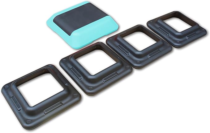 16" x 16" Adjustable Aerobic Step Platform with 4 Risers, Workout Stepper Platform for Home Gym Fitness Exercise