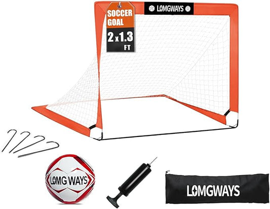 Soccer Goal – Foldable Frame Net for Kids + Youth – Indoor + Outdoor Soccer Goal with Carry Bag – Easy Setup – Multiple Sizes for Practice & Games