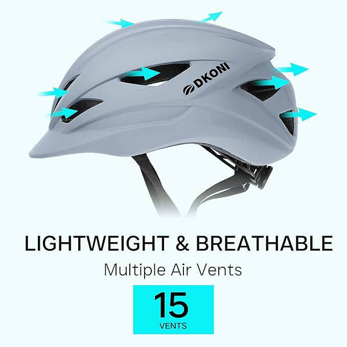 Bike Helmet Adult Urban:Bicycle Helmet for Men Women with USB Charge Detachable Taillight Helmets for Commuter Cycling Scooters