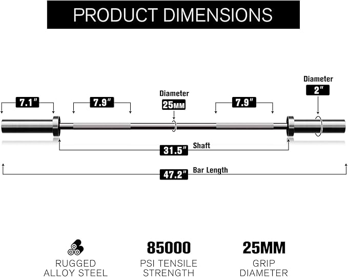 RitFit Barbell Weight Set - 4/6FT Olympic Barbell with Weight Plates (55-275LB Total) - Weightlifting Equipment for Squats, Curls, Deadlifts, Presses, Hip Thrusts