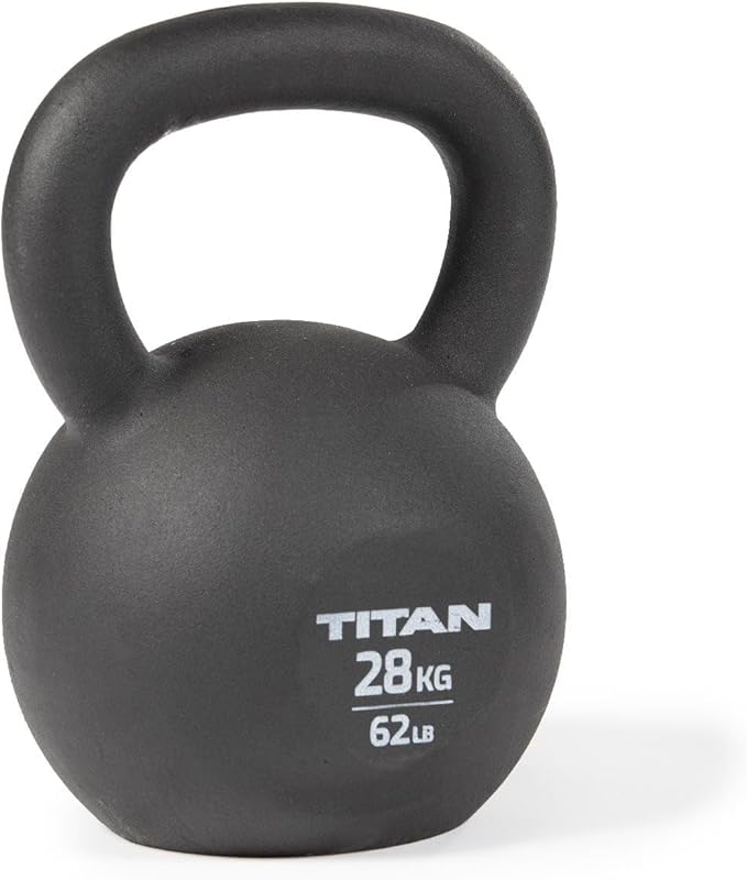 Titan Fitness Cast Iron Kettlebell, Single Piece Casting, KG and LB Markings, Full Body Workout