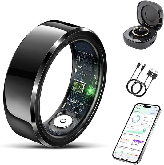 Smart Ring for Women Men-Wearable Fitness Tracker with Sleep Tracking Heart Rate Blood Oxygen Healthy Monitor Ring Activity Monitoring Steps Calories