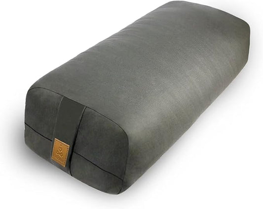 Comfortable Rectangular Yoga Bolster - 26x10.5x5.5in Meditation Supportive Pillow - 100% Cotton