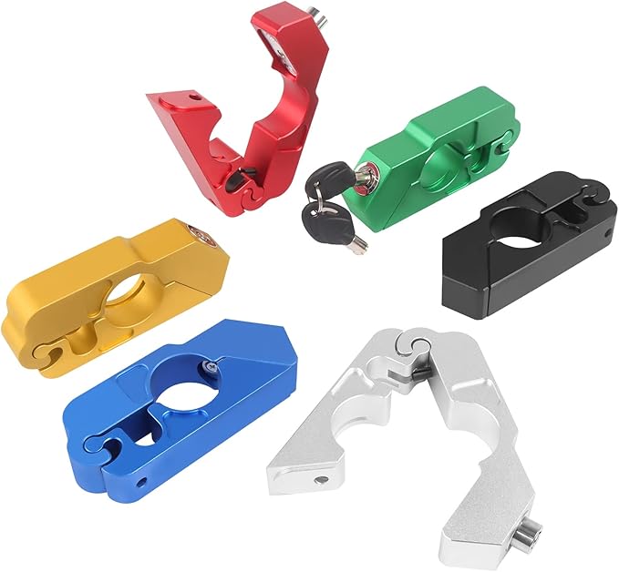BAIONE Motorcycle Grip Lock Handlebar Throttle Security Lock Anti-Theft Scooters fit for ATV Motorcycles Dirt Street Bike (Blue)