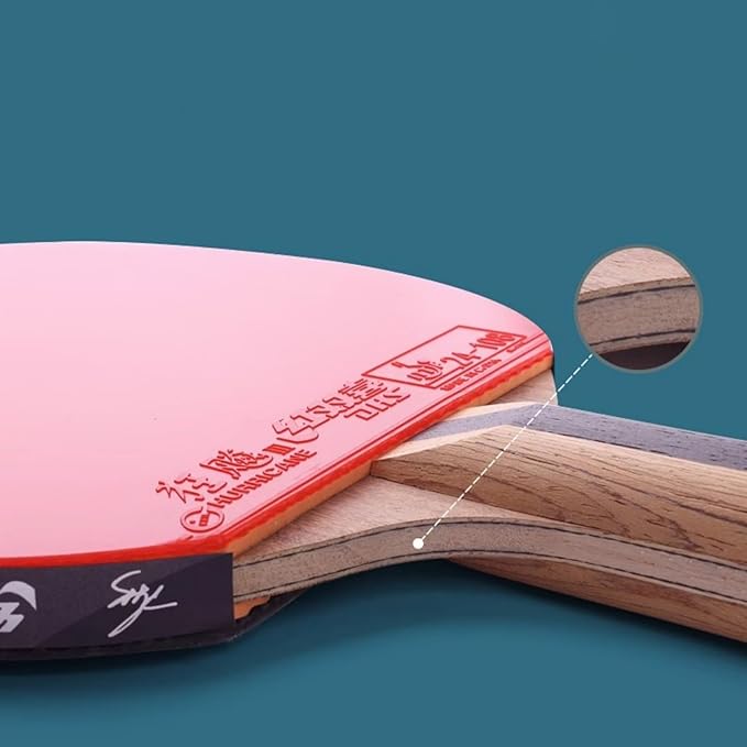 DHS Ping Pong Paddle Professional Racket - Table Tennis Racket with Carrying Case - ITTF Approved Rubber for Tournament Play - Best Table Tennis Paddle