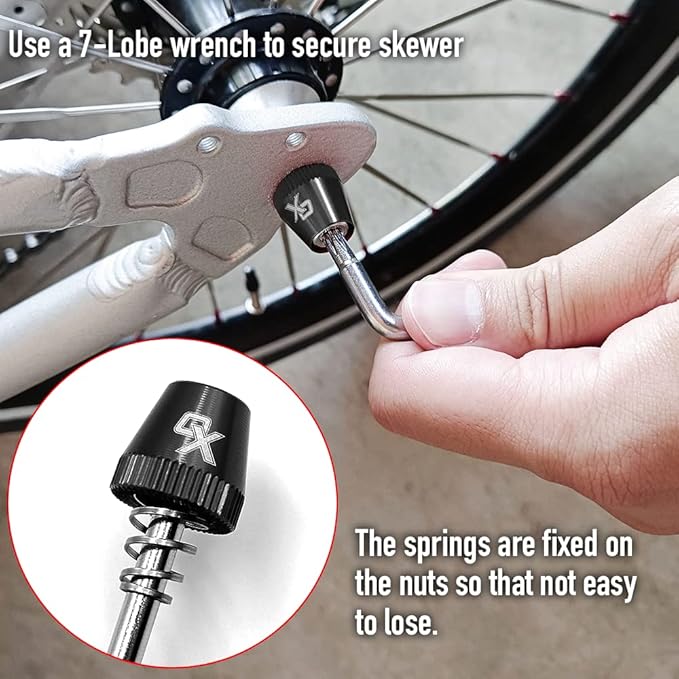 ONIPAX Bike Anti-Theft Locking Skewer 7 Lobe Bicycle Wheel Hub Secure