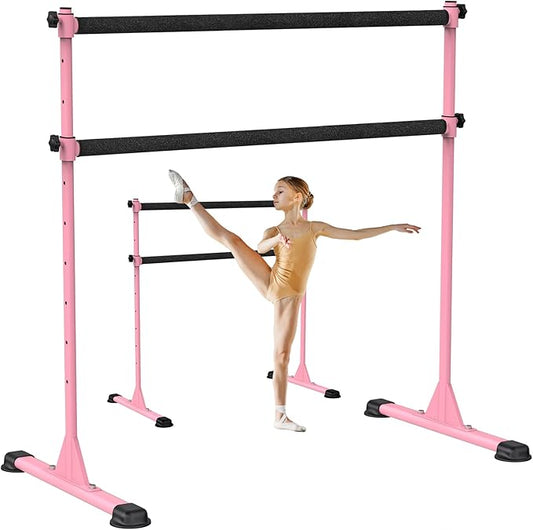 Dolibest Freestanding Ballet Bar, Height Adjustable Ballet Bar, Heavy Duty Dance Bar, with Non-Slip Rubber Pads, Enhanced Stability, Dance/Yoga/Fitness Stretching Bar, Ideal for Kids and Adults