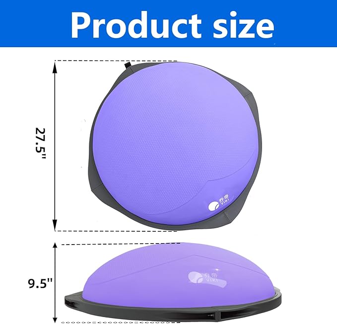 Balance Ball Home Workout Equipment, 27.5/31.5 inch Exercise Ball Balance Trainer, Stability Ball for Exercise, Half Balance Ball Strength Training Equipment for Cardio and Core Training