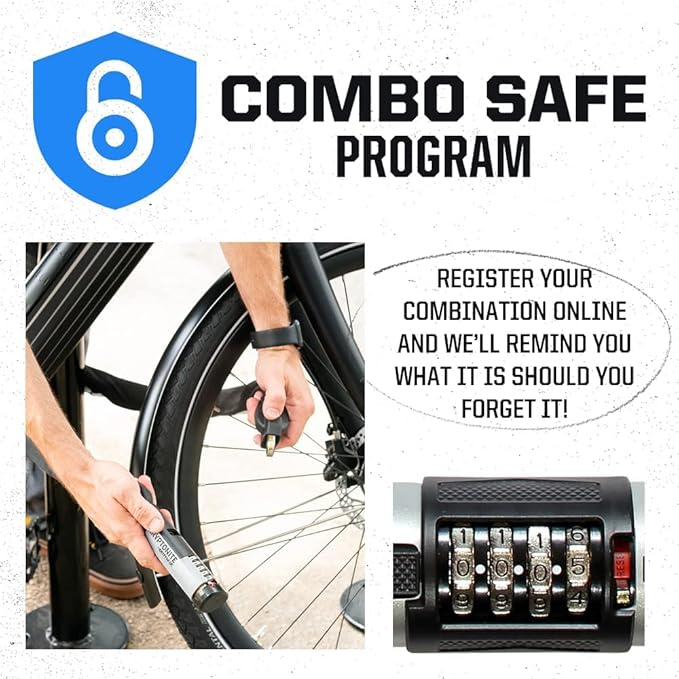 Kryptonite Keeper 712 Combo Bike Chain Lock, 4 Feet Long 7mm Steel Chain Heavy Duty Anti-Theft Bicycle Chain Lock, 4-Digit Resettable Combination Lock for E-Bike Scooter Road Mountain Bikes
