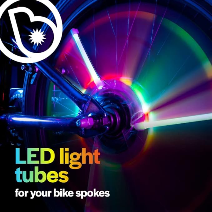 Brightz SpinBrightz LED Bike Spoke Lights for 1 Wheel - 3 Cool Solid Color & Modes - Ride with 100% Ultimate Style and Safety! Easy Clip-On Design - Turn Every Ride into a Dazzling Night Adventure