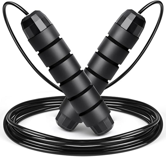 BLEUM CADE Adjustable Jump Rope, Skipping Rope with Ball Bearings, with Foam Handles for Fitness, Home Exercise & Slim Body, for Kids, Men, and Women