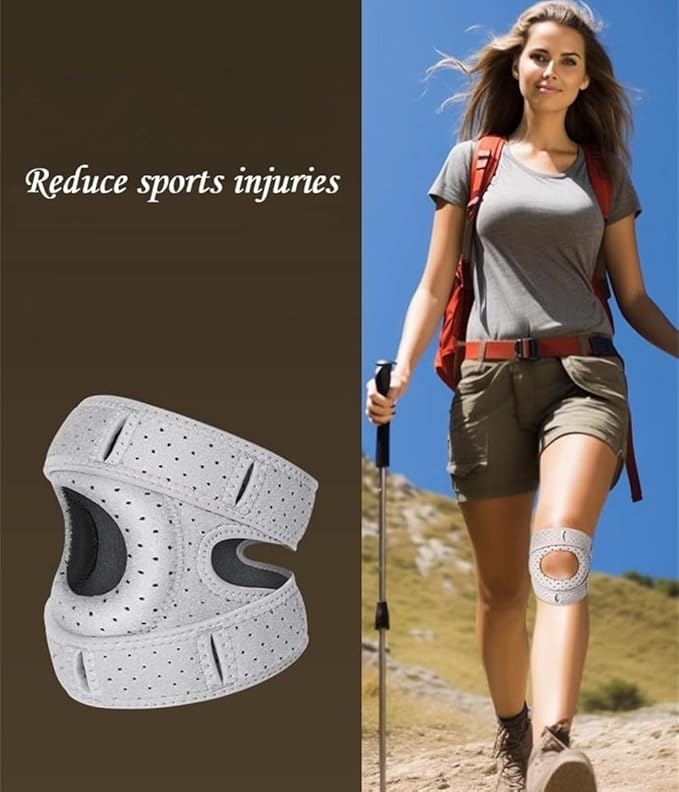 Knee Brace for Women Men Adjustable Knee Support with Side Stabilizers Patella Knee Brace with Patella Gel Pads for Meniscus Tear Knee Pain Arthritis Pain Injury Recoverys Running Workout