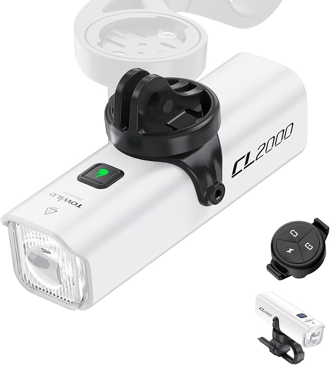 TOWILD CL2000 Bike Lights for Night Riding,2000LM Super Bright Bicycle Headlight,Waterproof Bike Front Light for Mountain Road Cycling Commuting