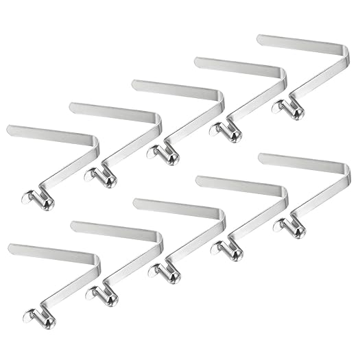 PATIKIL 8.5x5.5mm Kayak Paddle Snaps, 10 Pack Tent Pole Clips Steel V Shaped Single Pin Push Button Spring Clips Lock Tube Pole Clips for Camping Awning