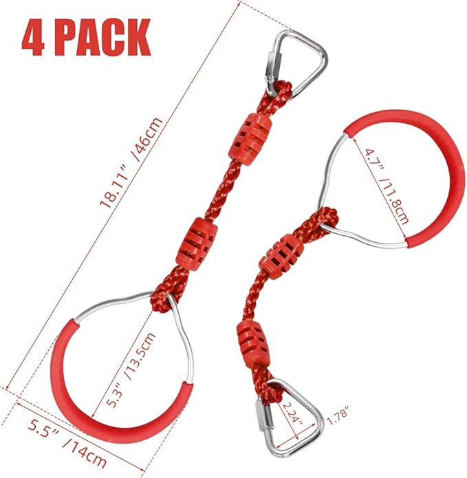 Ninja Ring Fitness Gymnastic Ring Climbing Bar Workout Outdoor Backyard Playground Training Equipment Play Set, Jungle Gym Fist Hanging Swing Monkey Bars Ninja Warrior Obstacle Course Trapeze Playsets
