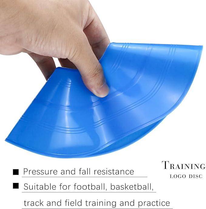 60 Pcs Disc Cones - Agility Soccer Cones with Carry Bag & Holder for Sports Training, Soccer, Football, Basketball, Practice Equipment, Field Markers Indoor and Outdoor Games (6 Colors)