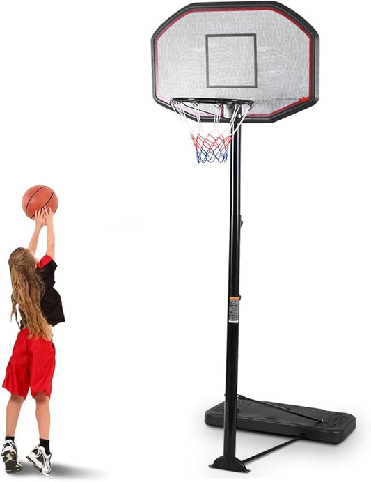 Giantex Portable Basketball Hoop Stand, Adjustable Height 6.5-10 ft, 43Inch Backboard, Portable Basketball Hoop & Goal Basketball System Stand for Kids Youth Indoor Outdoor Use