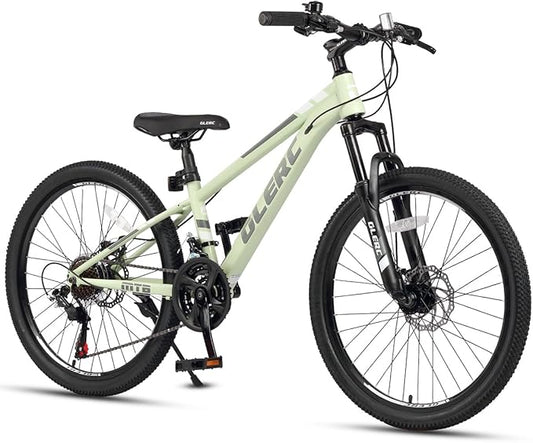Glerc 20 24 Inch Kids Bike, Kids Mountain Bike for Boys and Girls Ages 6-14, 21-Speed Skyline Bicycle with Front Suspension and Disc Brakes, Multiple Colors