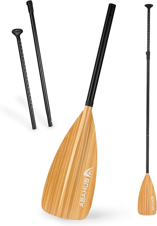 Abahub SUP Paddle - 3 Piece Adjustable Paddles - Lightweight Stand-up Paddle Oars for Paddleboard, Adjustable Aluminum Alloy Shaft 68" - 84", Black/Blue/Green/Orange/Red/Yellow Plastic Nylon Blade