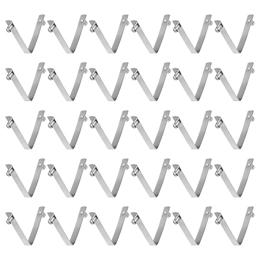 HARFINGTON 30pcs Double Button Kayak Paddle Snap Spring Clip 5.75x8.5x50mm 65Mn Spring Steel V-Shaped Solid Lift Telescopic Locking Tube Pole Clips for Tent Umbrella Camping