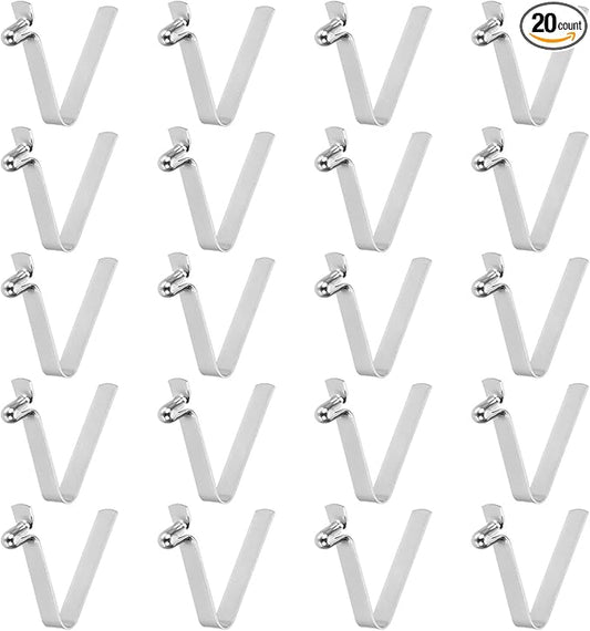 HARFINGTON Single Button Kayak Paddle Snap Spring Clip Spring Steel V-Shaped Hollow Lift Telescopic Locking Tube Pole Clips for Tent Umbrella Camping