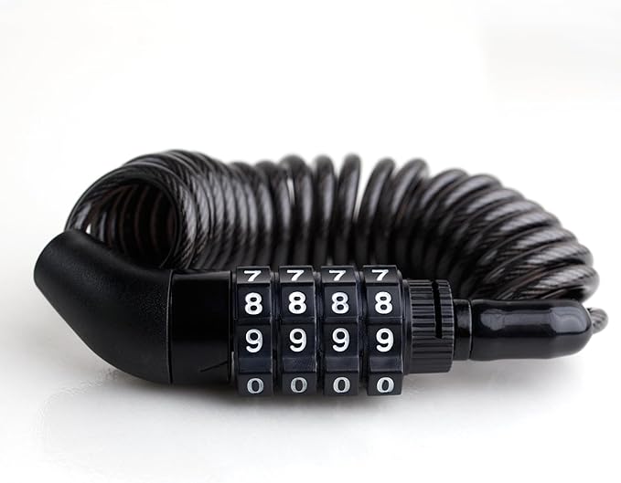 Small Combo Bike Lock Cable, Retractable Combination Cable Lock with Code, for Travel Safe Luggage, Suitcase, Scooter Ebike Bicycle Motorcycle Helmet Anti Theft, Outdoor Ski Snowboard