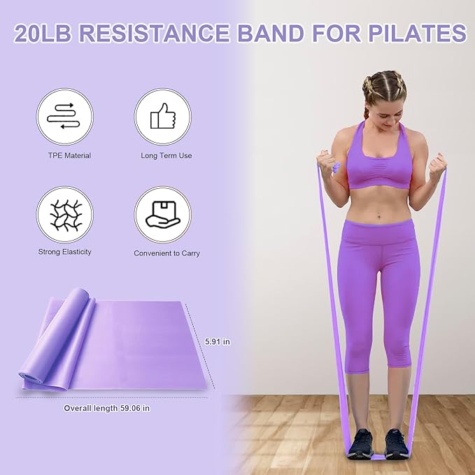 Pilates Ring Set 11 PCS, Magic Circle Yoga Ring, Pilates Ball, Adjustable Ankle Wrist Weights, Resistance Bands, Tape Measure, Pilates Kit Equipment Accessories for Women Home Workouts Yoga