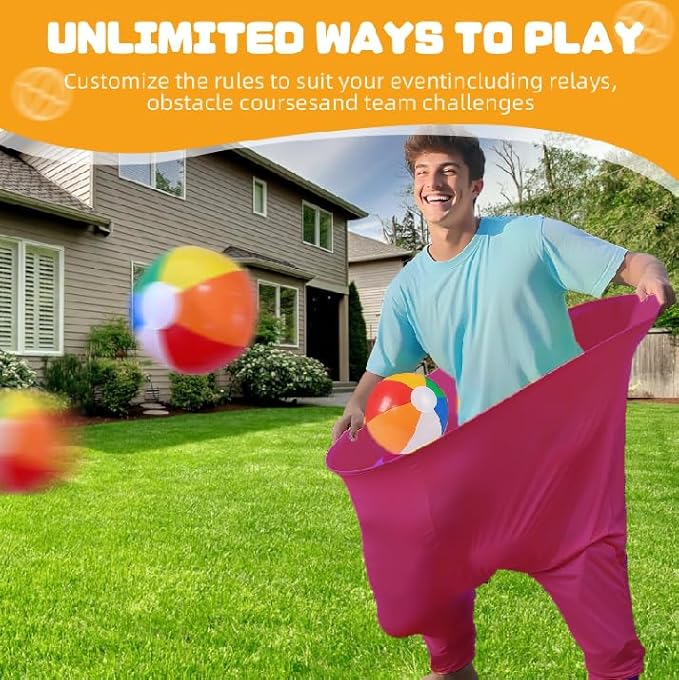 Granny Pants Yard Game Sets(2Pcs), Granny Pants Outdoor Games for Adults and Family, Party Field Day Games with 12 Bouncy Balls, More Balls for Backyard Park Beach