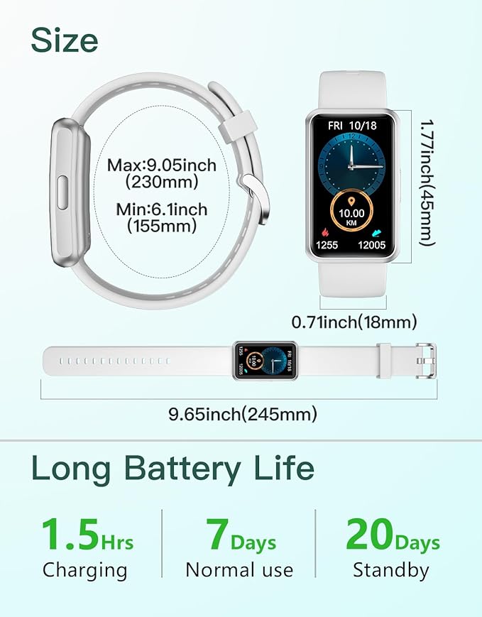 HUAKUA Fitness Tracker No Bluetooth No APP No Phone Needed, Fitness Watch for Men Women Parents IP68 Waterproof with Full Touch Screen Steps Calories Counter Sleep Tracker Alarm Clocks (Gray)