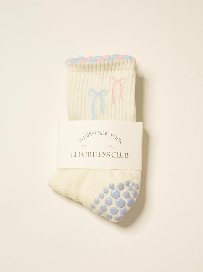 Crew Half Calf Grip Socks, Cutest Fruits Pilates Socks, Ruffle socks, Non-Slip, Barre Yoga Fitness