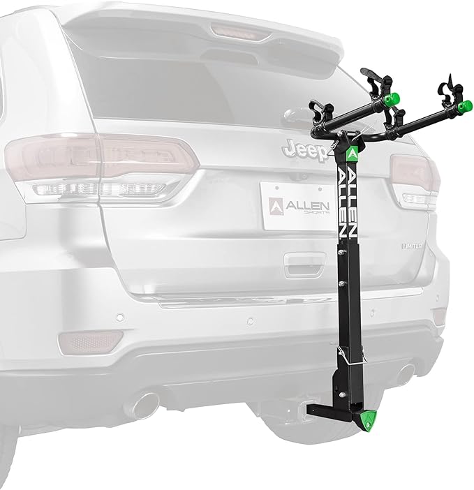 Allen Sports Deluxe Locking Quick Release 2-Bike Carrier for 2 in. and 1 1/4 in. Hitch, Model ZN522Q, Black