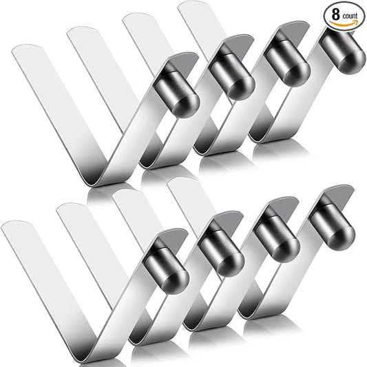 Moxweyeni 8 Pieces Push Button Spring Clips Tent Pole Clips Stainless Steel Kayak Paddle Spring Snap Clips Locking Tube Pin for Camping Kayak Paddle Tent Pole