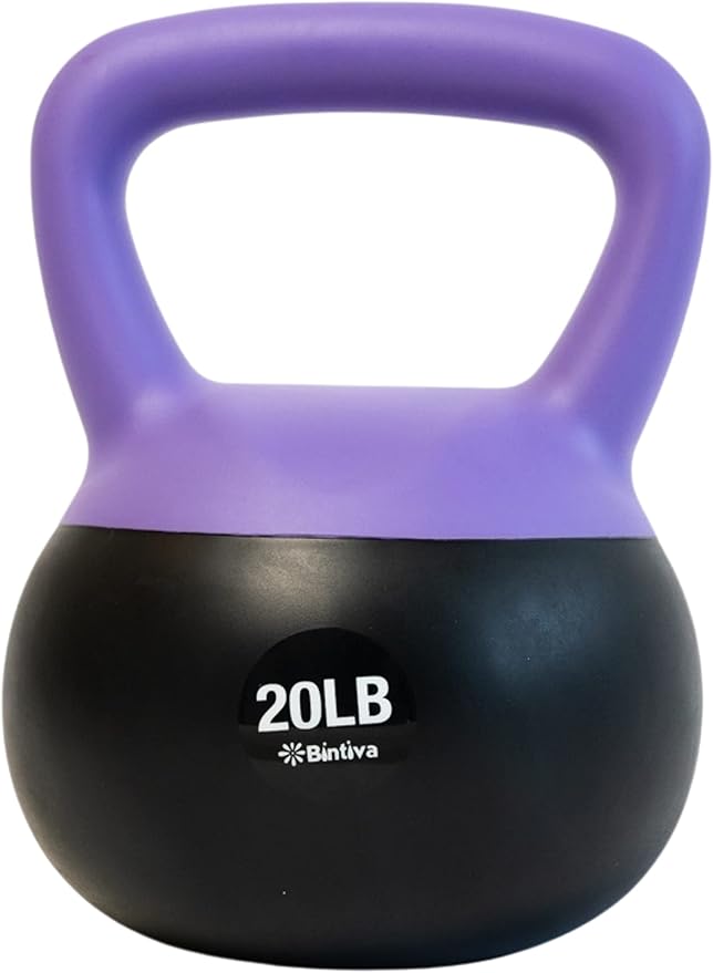 bintiva Soft Kettlebells - Sea and Iron Sand Filled Weights for Women and Men - Color Coded Kettle Bell Sets