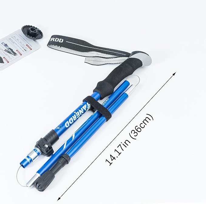 Trekking Poles - 1pc Sports Aluminium 7075 Anti Shock Walking Trekking Hiking Stick Pole,Ultralight Alpenstock,Adjustable Quick,Single Collapsible Pole