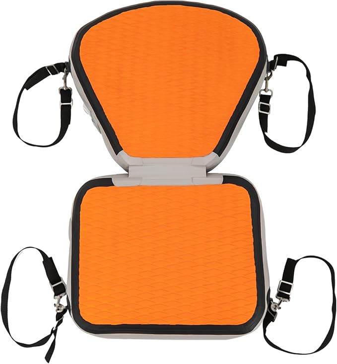 Inflatable Kayak Seat, Kayaks Seats with Back Support,for Kayak,Padded Boat,SUP,Canoe,Fishing Boat,Seats with 4 Adjustable Straps(Orange)