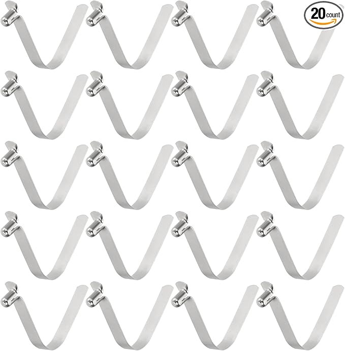 HARFINGTON Single Button Kayak Paddle Snap Spring Clip Spring Steel V-Shaped Hollow Lift Telescopic Locking Tube Pole Clips for Tent Umbrella Camping