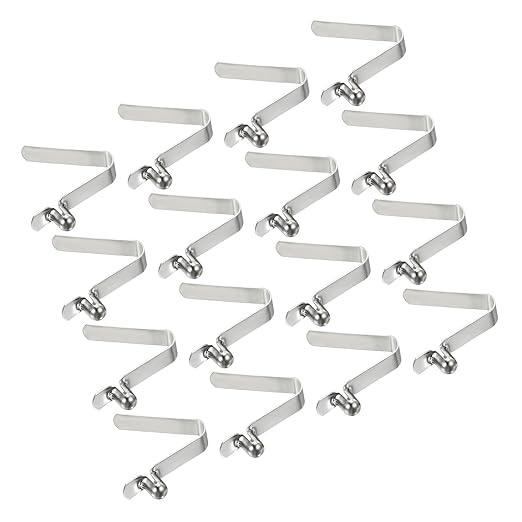 PATIKIL 5.5x3.8mm Kayak Paddle Snaps, 16 Pack Tent Pole Clips Steel V Shaped Single Pin Push Button Spring Clips Lock Tube Pole Clips for Camping Awning
