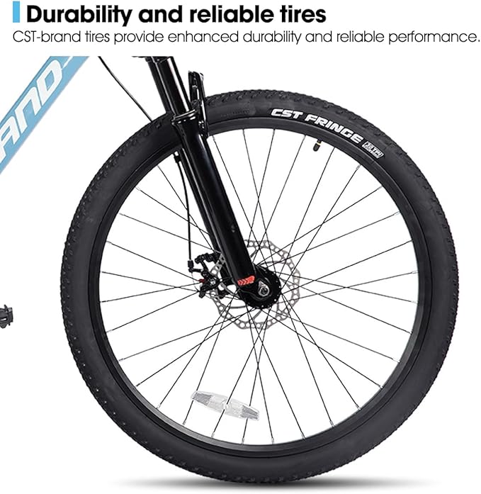 HILAND 26 Inch Mens and Womens Mountain Bike,21 Speed Mountain Bicycle with Dual Disc Brake, Front Suspension Fork, High Carbon Steel Frame Urban Commuter Bike for Adults