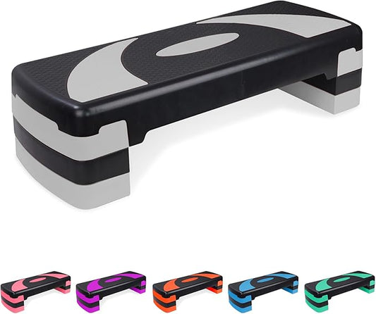 Exercise Workout Aerobic Step Platform Trainer, 31" Aerobic Stepper with 4"-6"-8" Adjustable Height Risers